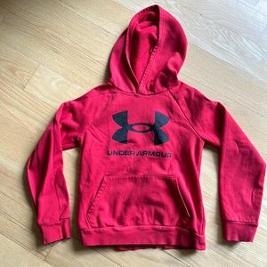 Red Under Armour Hooded Sweatshirt